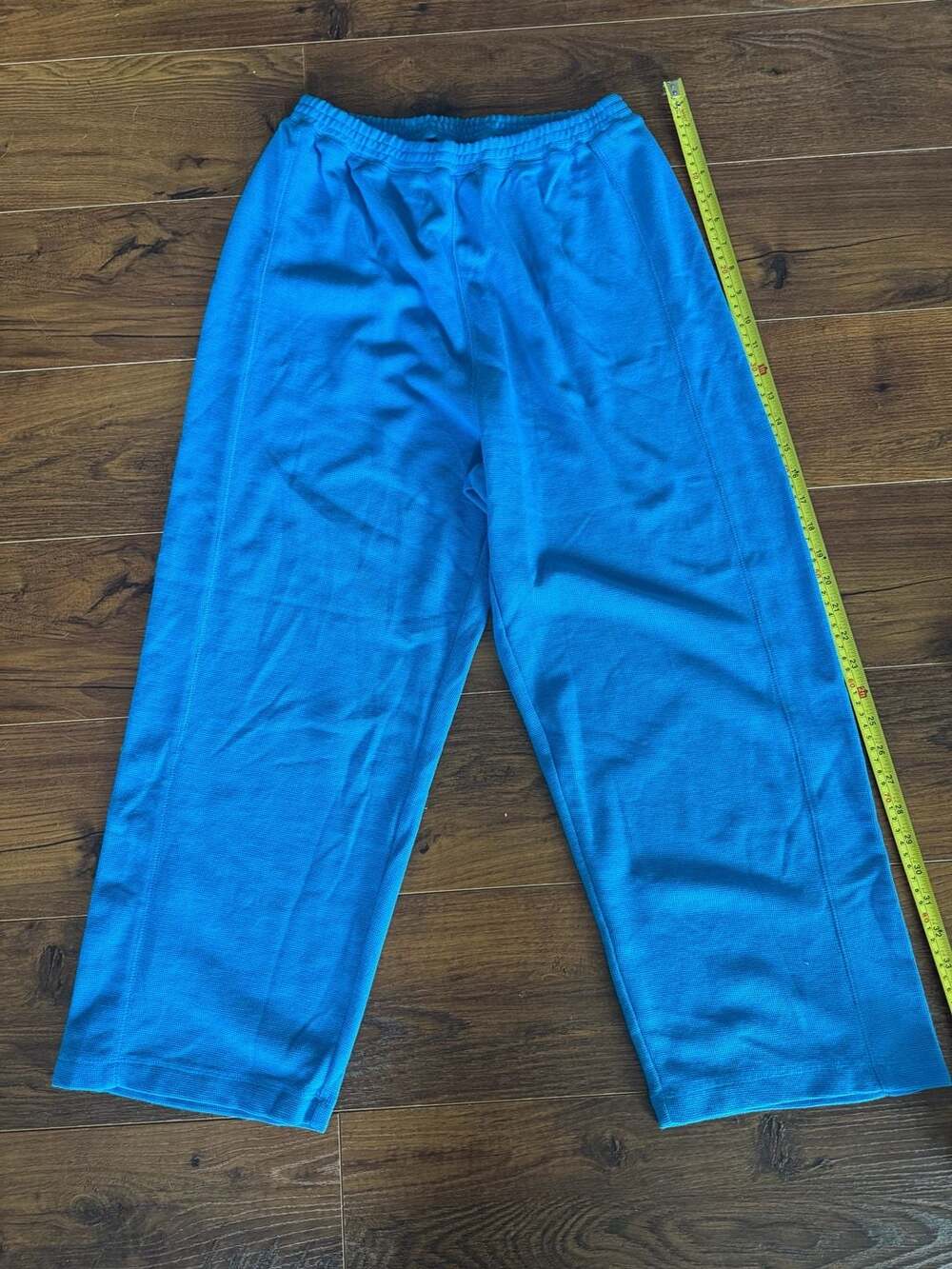Jeffrey Banks Lounge Pants Blue Thermal Waffle Knit Elastic Waist